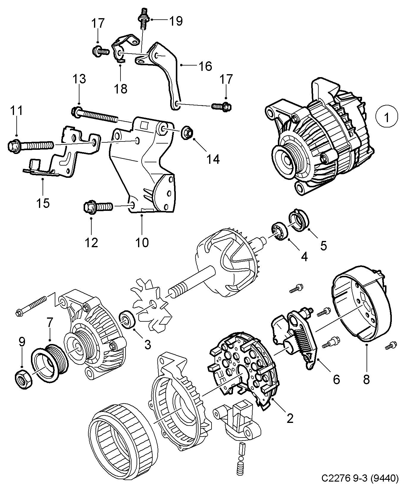 Vauxhall 93176380 - Регулятор напряжения, генератор autospares.lv