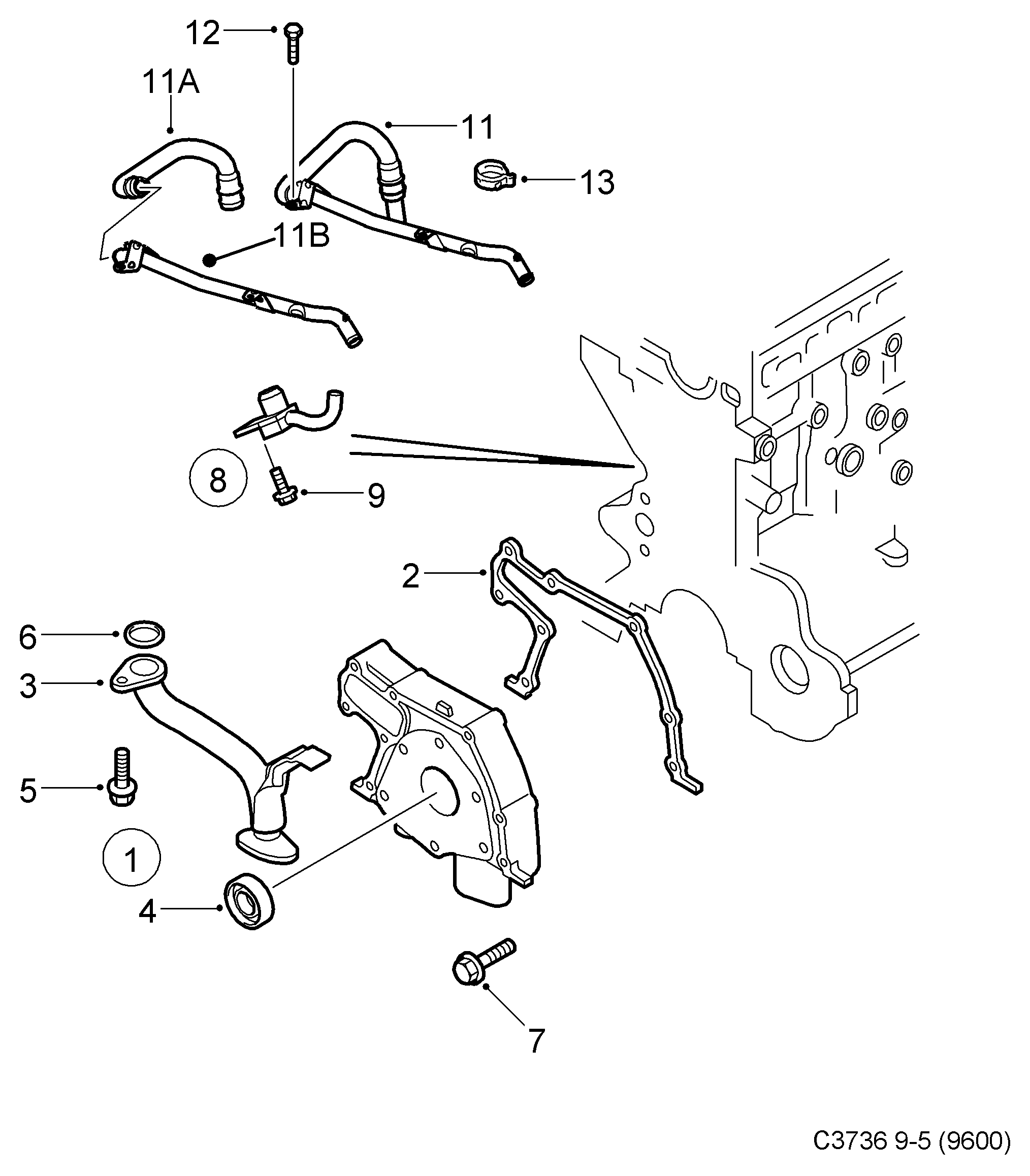 SAAB 93 180 737 - Уплотняющее кольцо, коленчатый вал autospares.lv