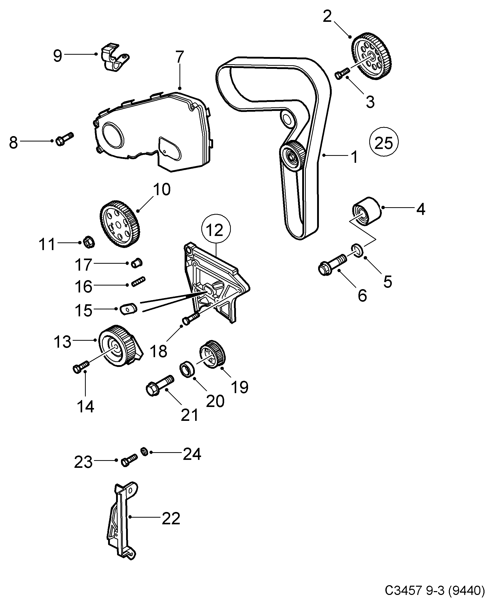 FIAT 93191277 - Комплект зубчатого ремня ГРМ autospares.lv