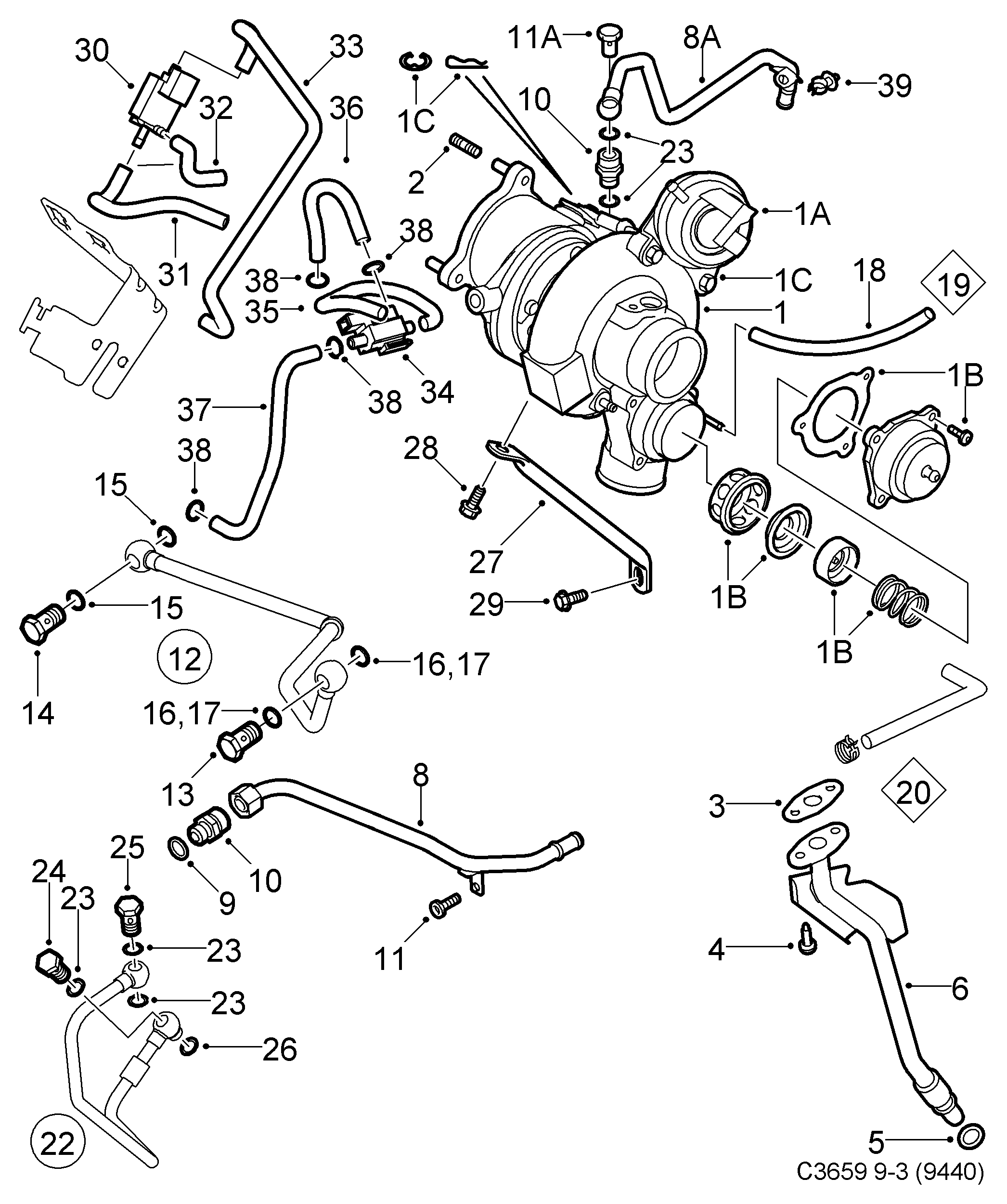 Cadillac 12755106 - Турбина, компрессор autospares.lv