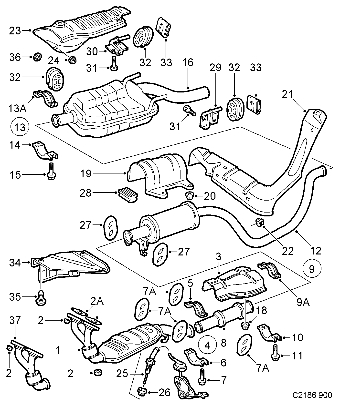 SAAB 7979503 - Гайка, выпускной коллектор autospares.lv