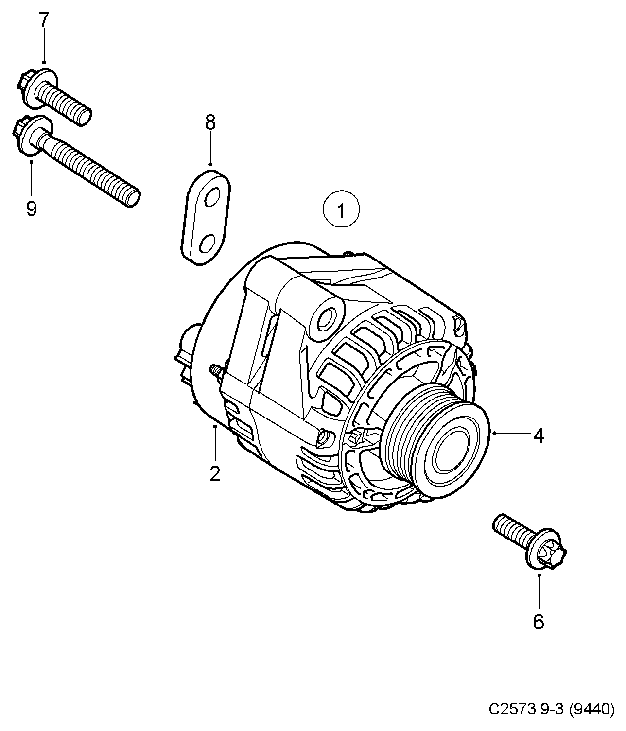 SAAB 12 759 596 - Шкив генератора, муфта autospares.lv