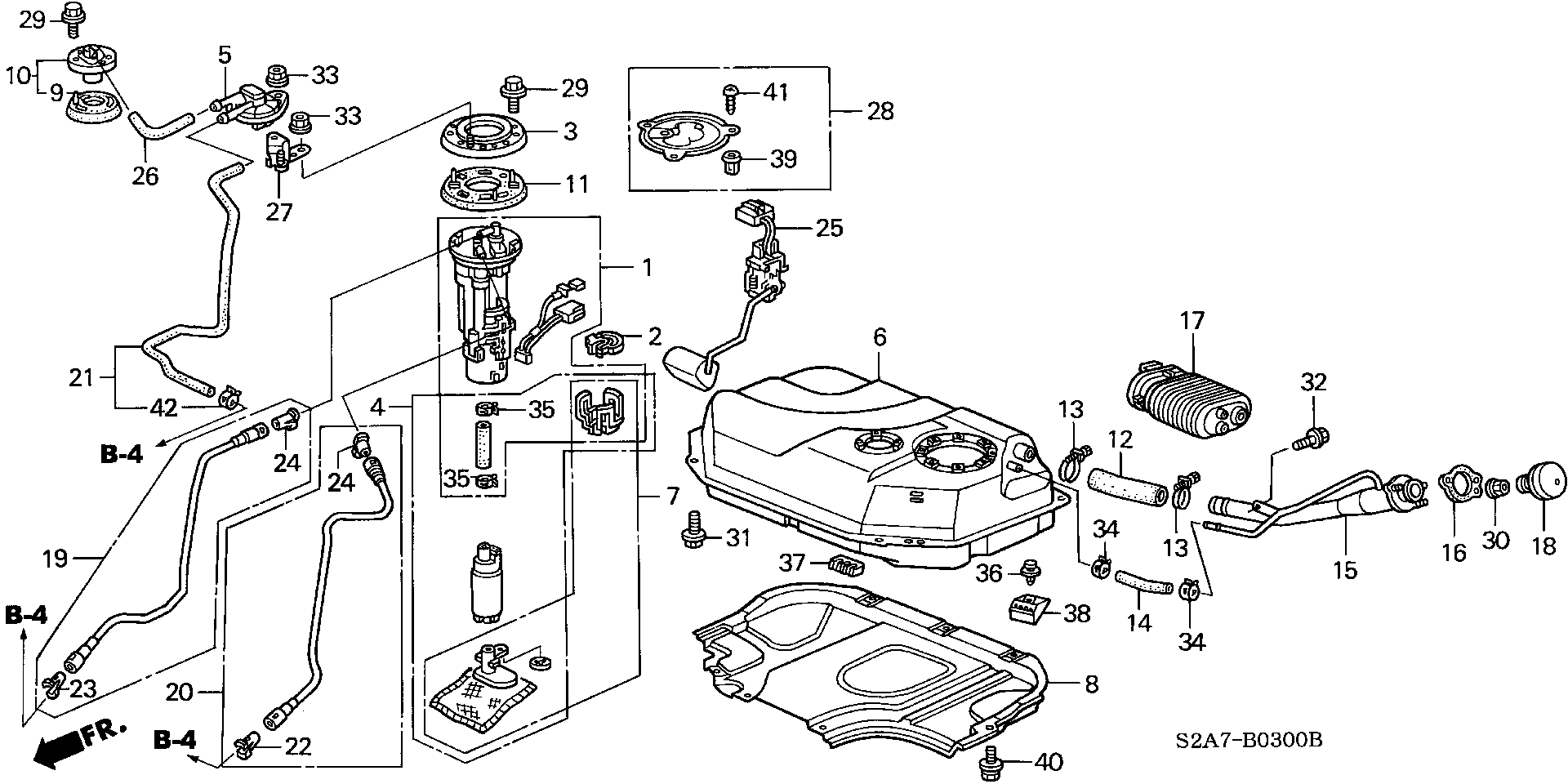 Honda 16010-S84-A01 - Топливный фильтр autospares.lv