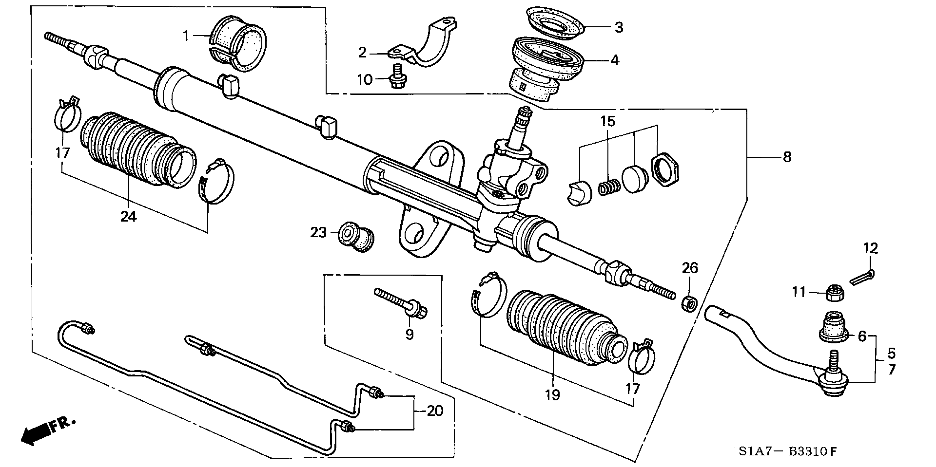 Honda 53535-S1A-E01 - Комплект пыльника, рулевое управление autospares.lv