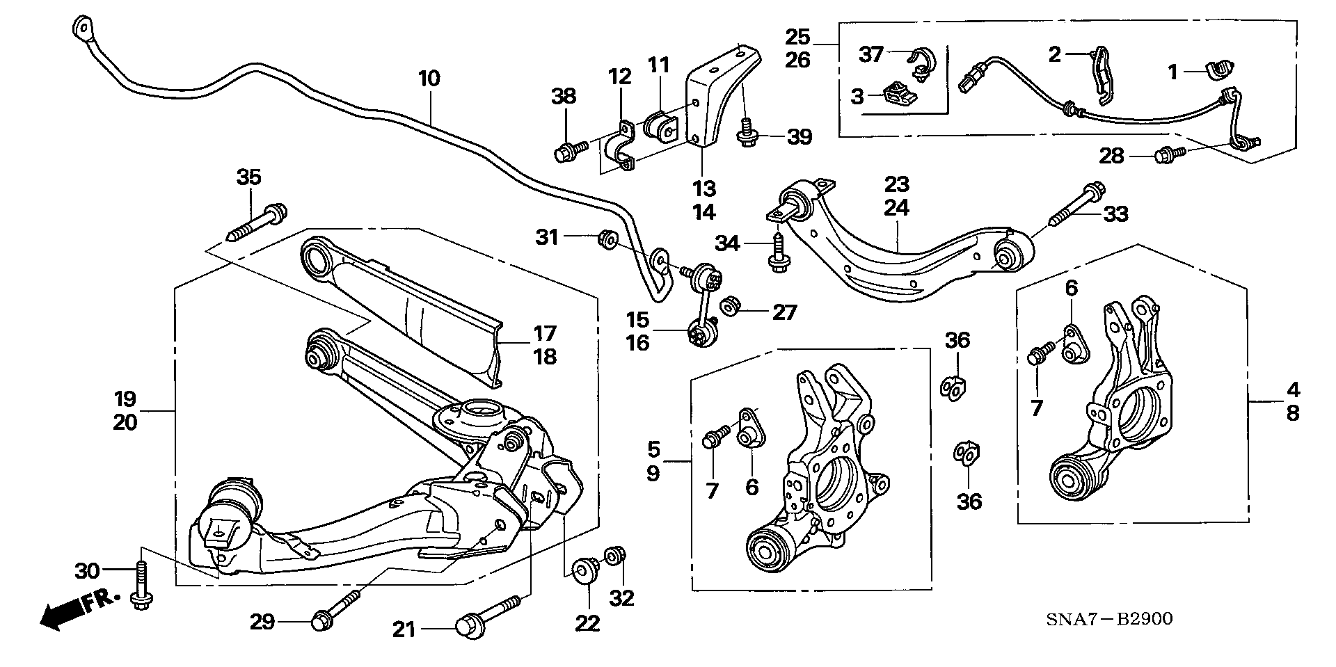 Honda 52371SNA904 - Сайлентблок, рычаг подвески колеса autospares.lv