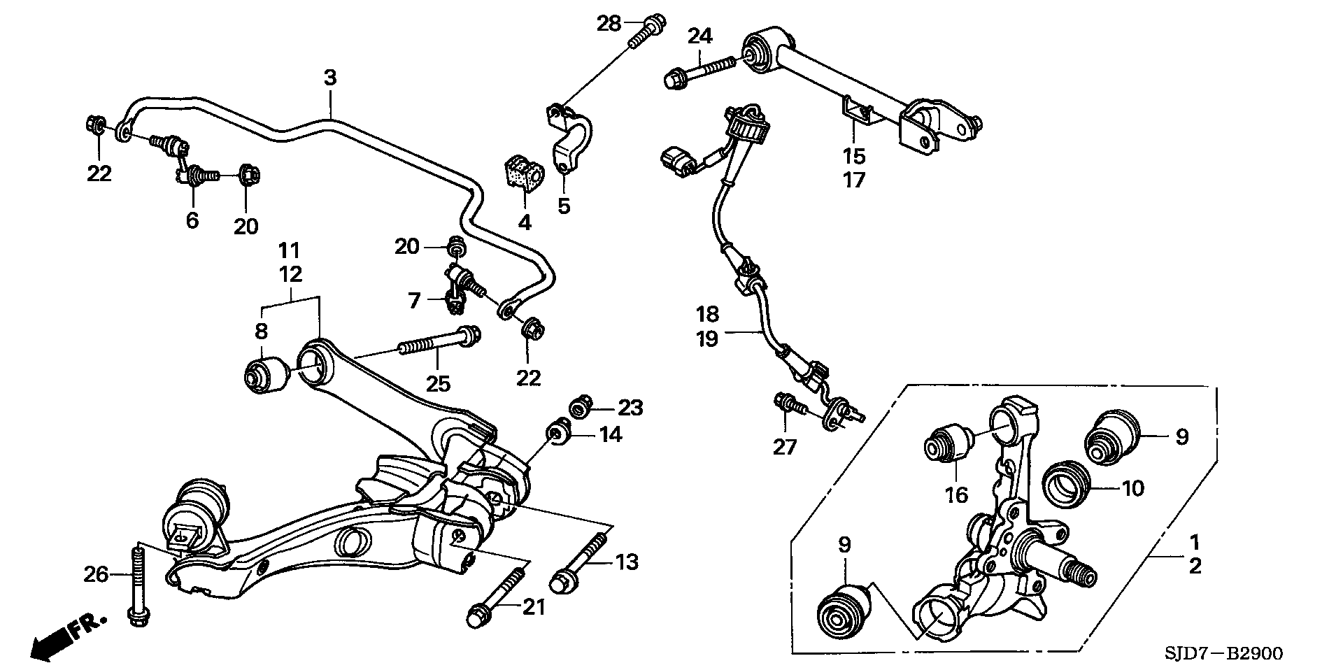 Honda 52390-SJF-000 - Сайлентблок, рычаг подвески колеса autospares.lv