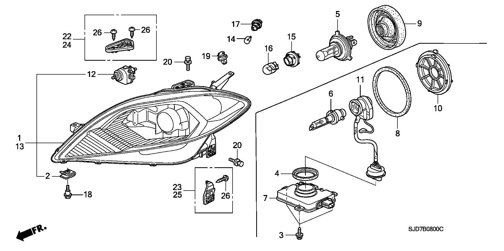 Honda 33115-SM4-003 - Лампа накаливания, противотуманная фара autospares.lv