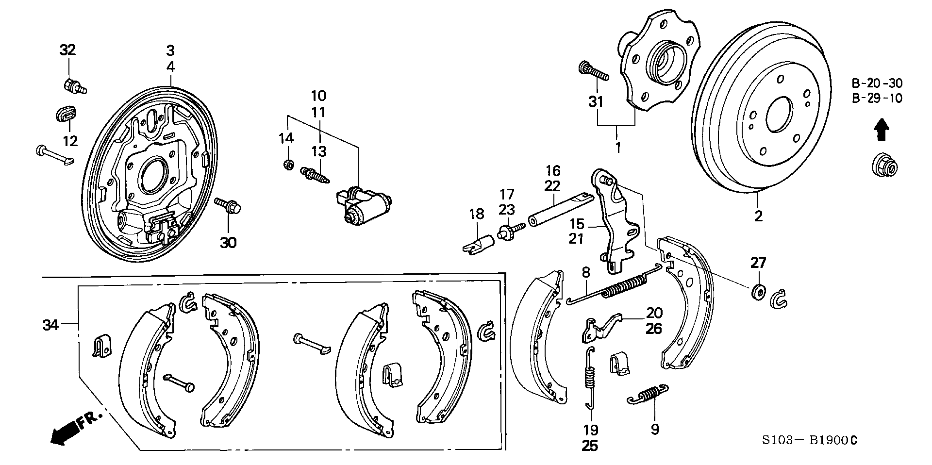 Honda 43301S10003 - Колесный тормозной цилиндр autospares.lv