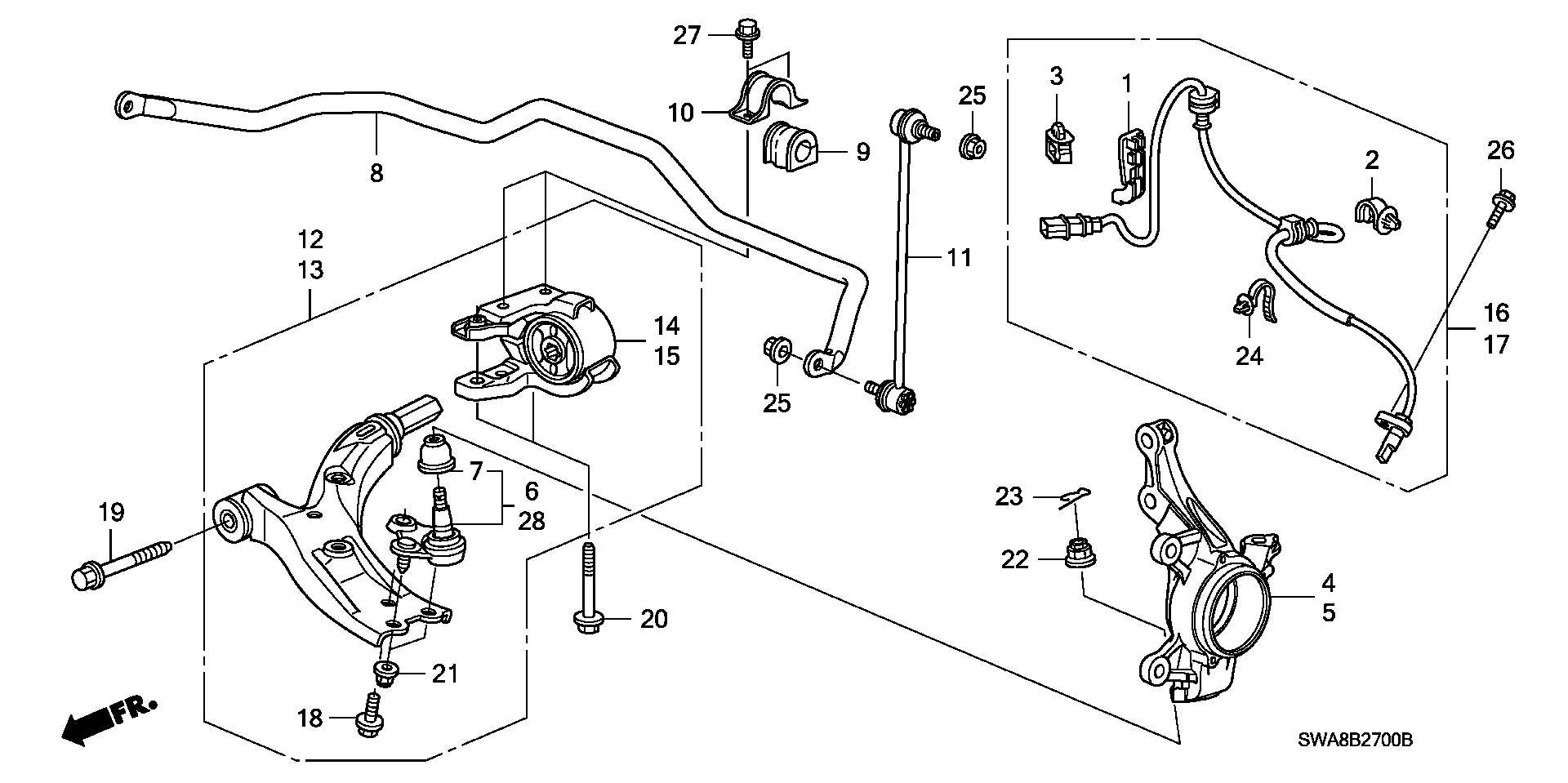 Honda 51360-SWA-A01 - Рычаг подвески колеса autospares.lv