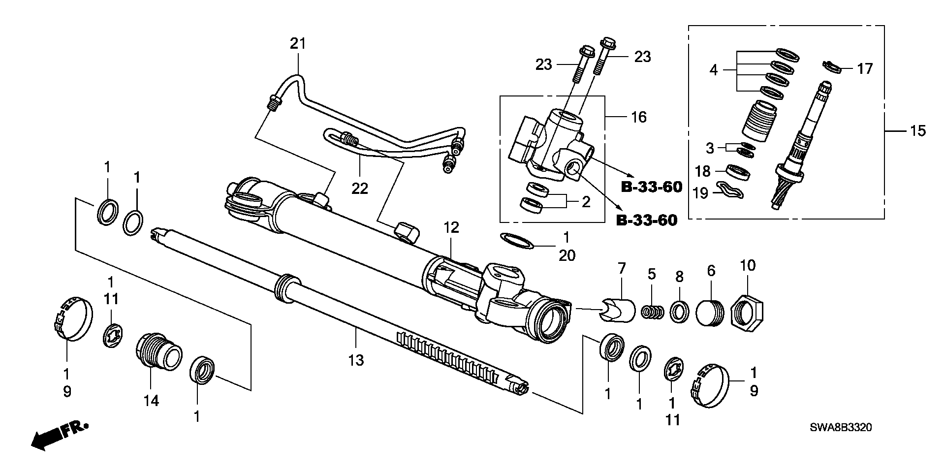 Honda 06531SWAA01 - Рулевой механизм, рейка autospares.lv