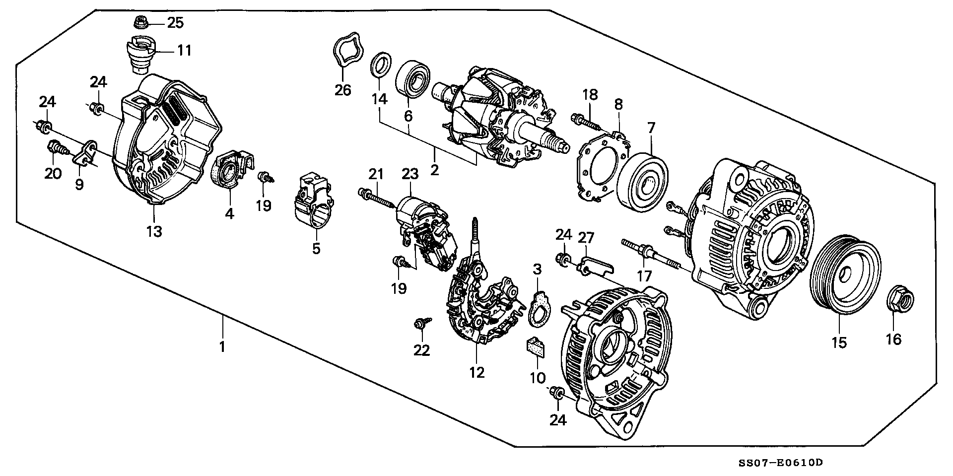 Honda 31150-PD6-024 - Регулятор напряжения, генератор autospares.lv