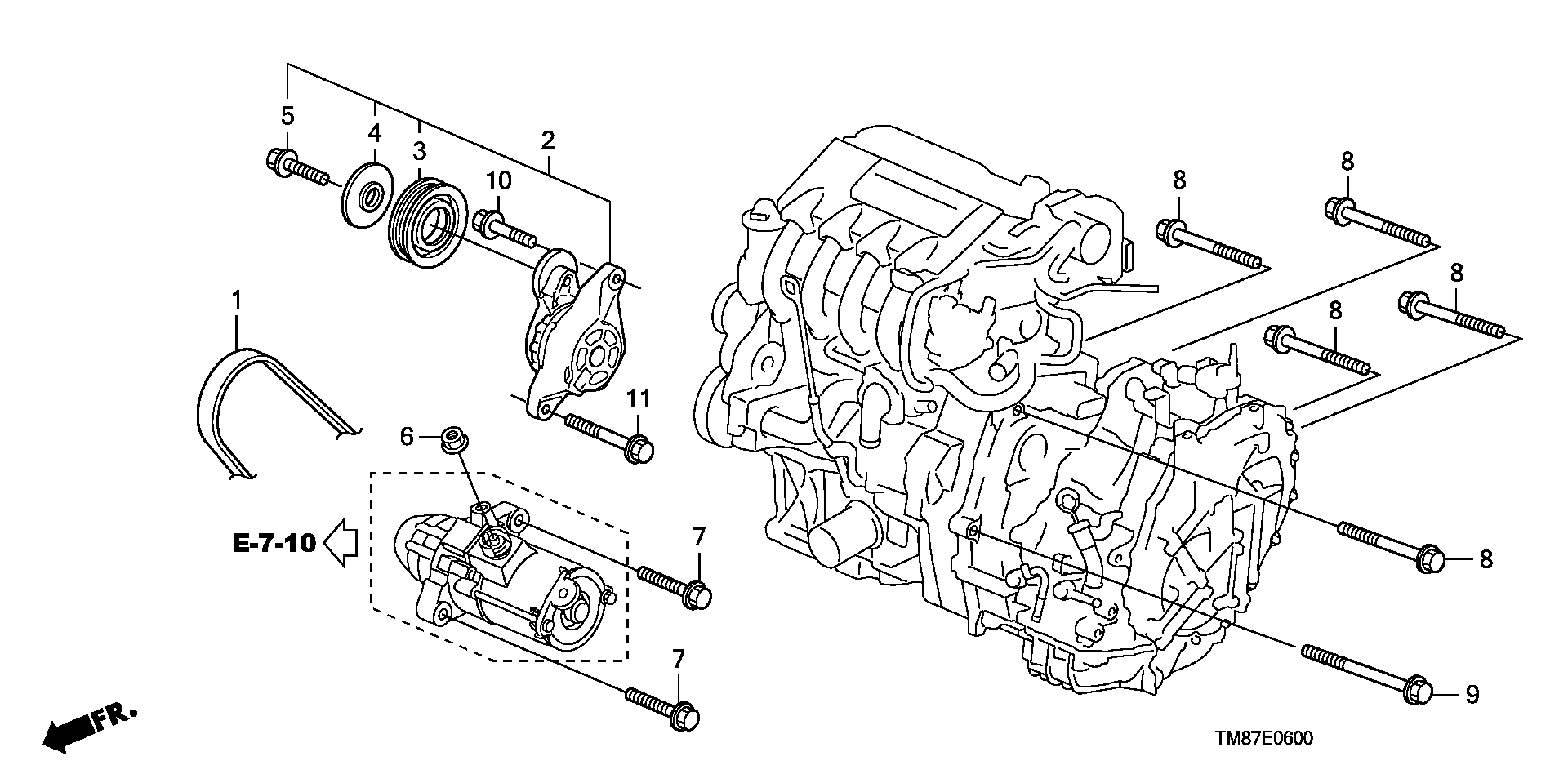 Honda 19230-RBJ-003 - Поликлиновой ремень autospares.lv