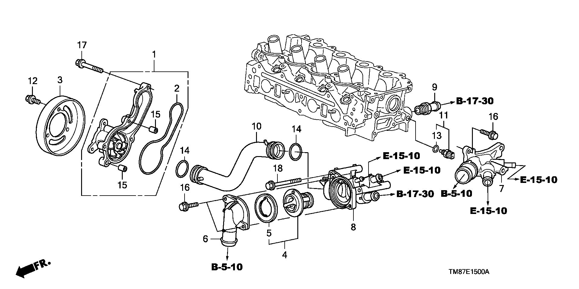 Honda 19301-RP3-305 - Термостат охлаждающей жидкости / корпус autospares.lv