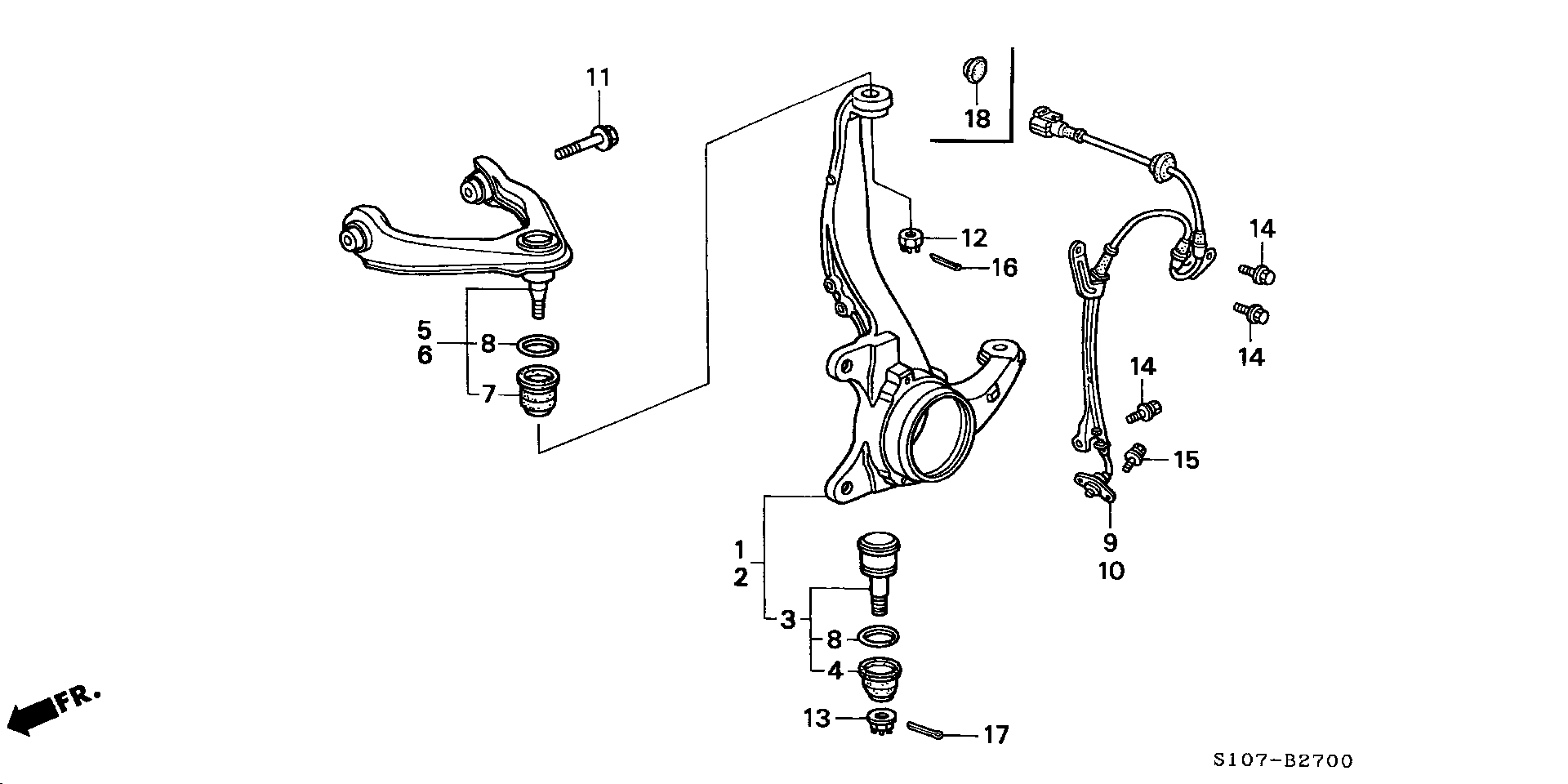 Honda 51215-S10-A10 - Шаровая опора, несущий / направляющий шарнир autospares.lv