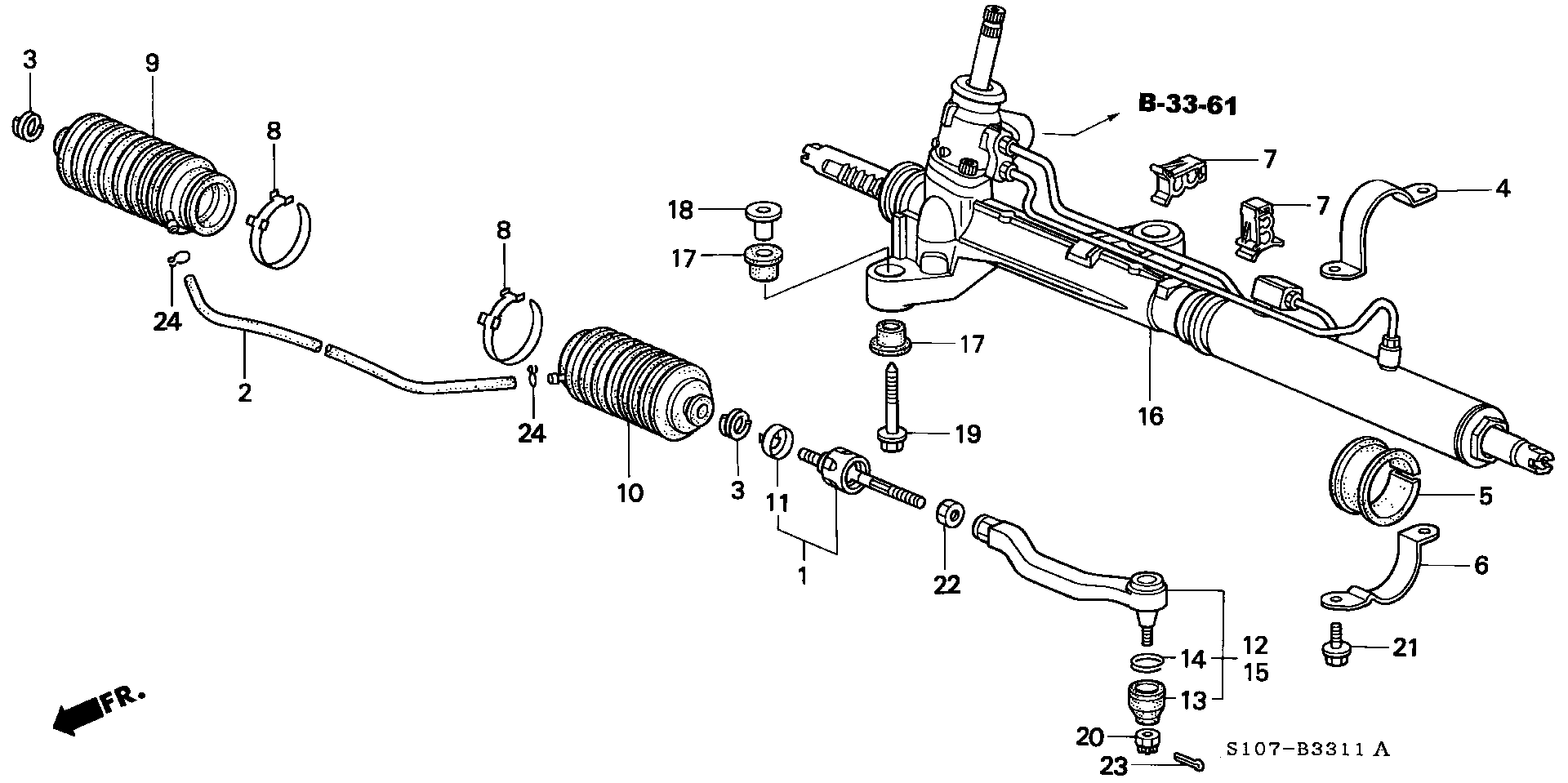 Honda 53010-S10-000 - Осевой шарнир, рулевая тяга autospares.lv