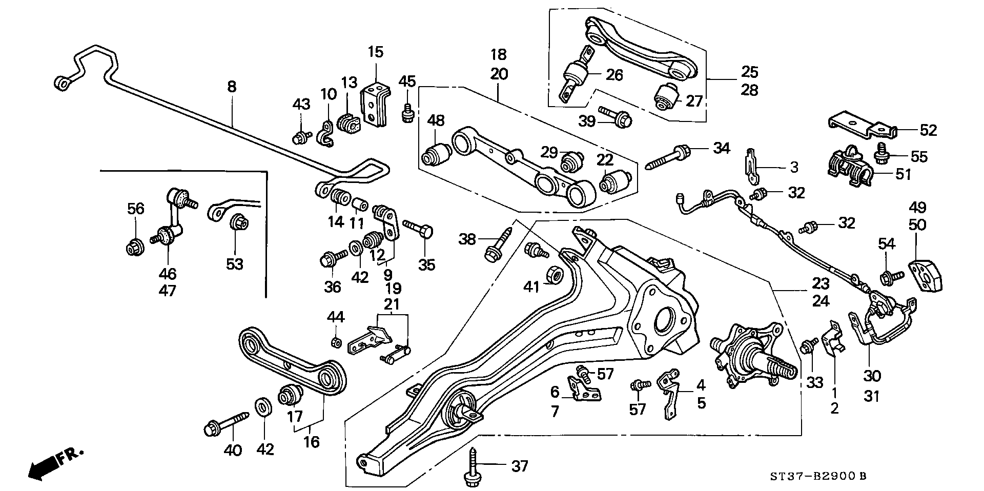 Honda 52371-ST3-E02 - Сайлентблок, рычаг подвески колеса autospares.lv