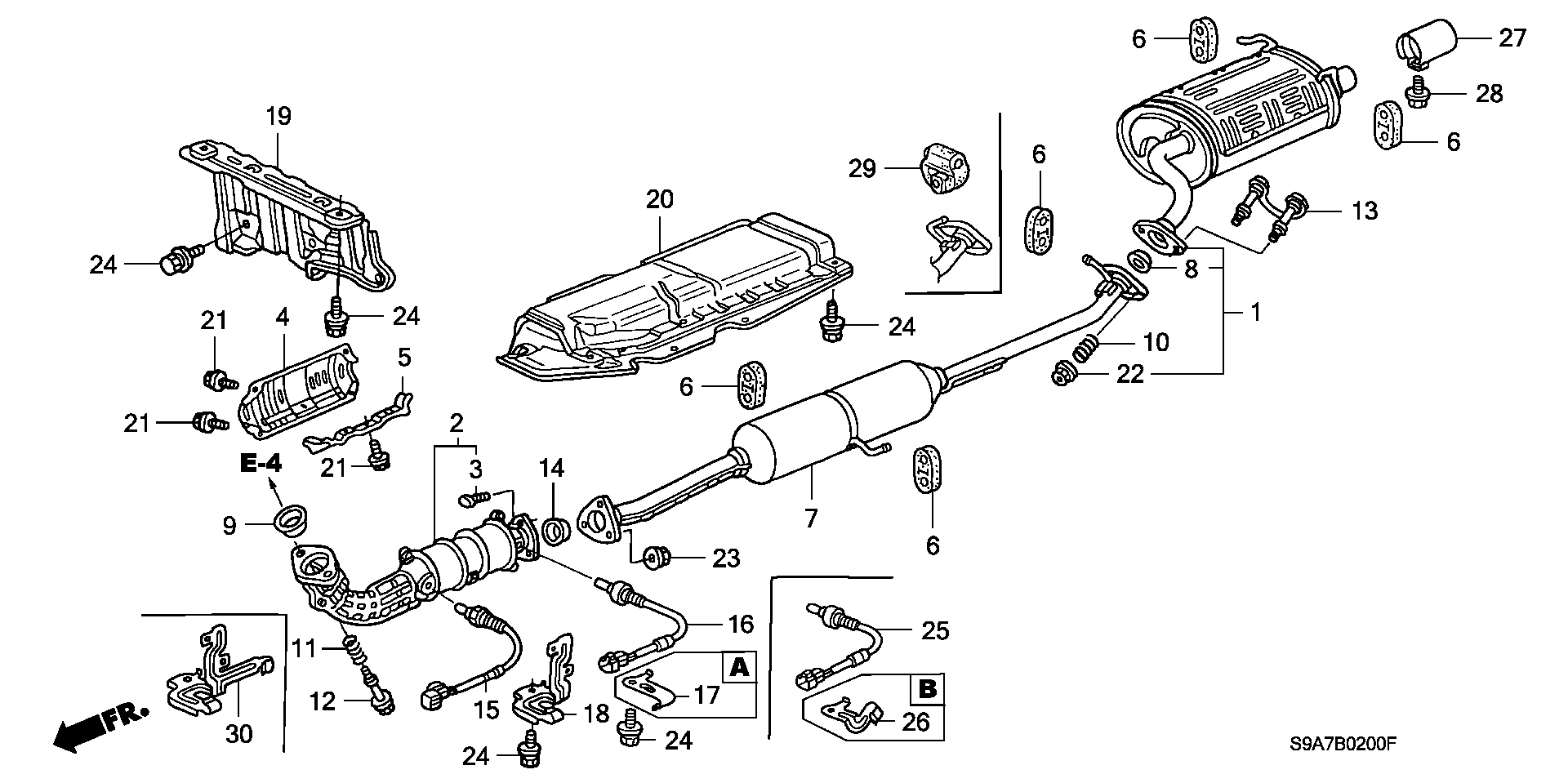 Honda 18030SCAE00 - Глушитель выхлопных газов, конечный autospares.lv