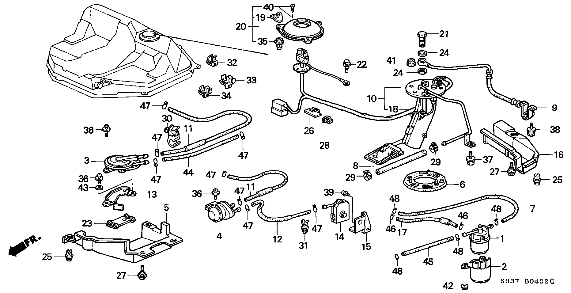 Honda 17708SH3A35 - Топливный насос autospares.lv