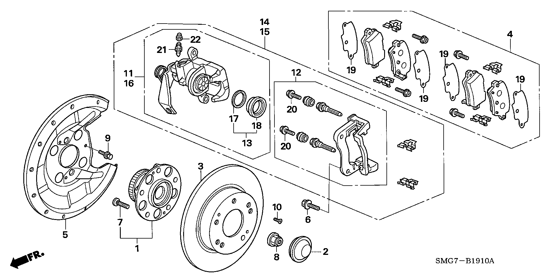 Honda 43103-SMG-E01 - Тормозной суппорт autospares.lv