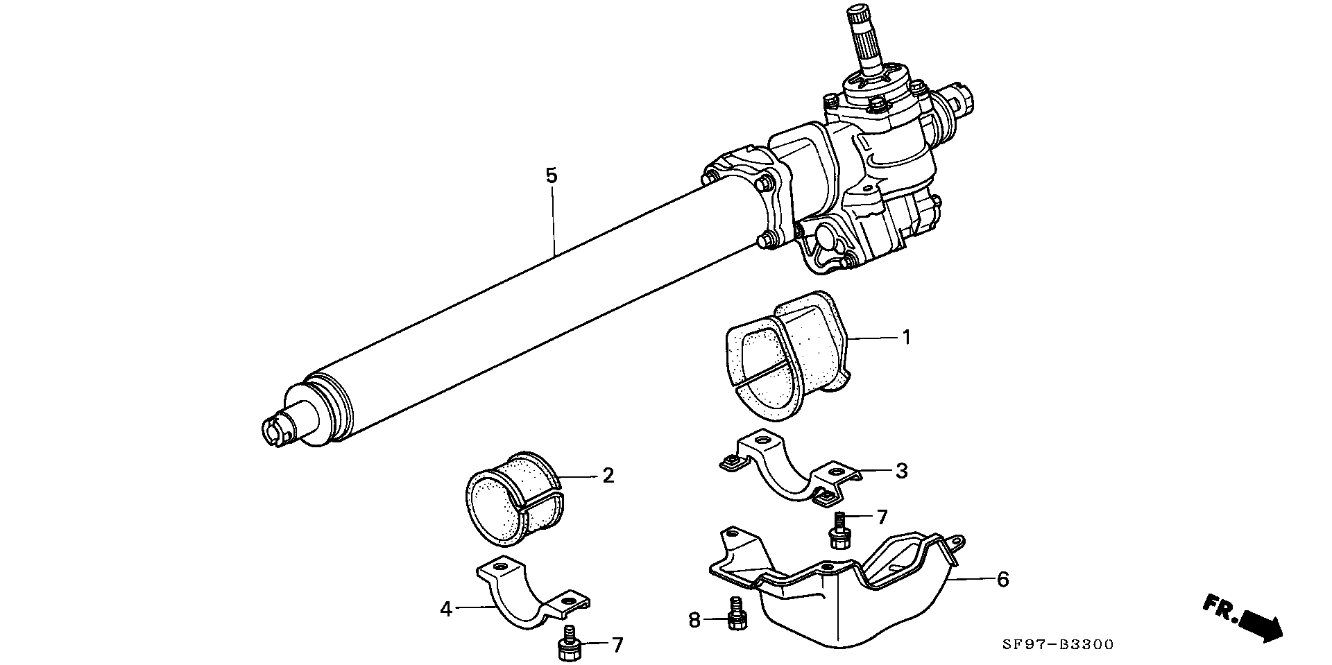 Honda 53601SF1A56 - Рулевой механизм, рейка autospares.lv