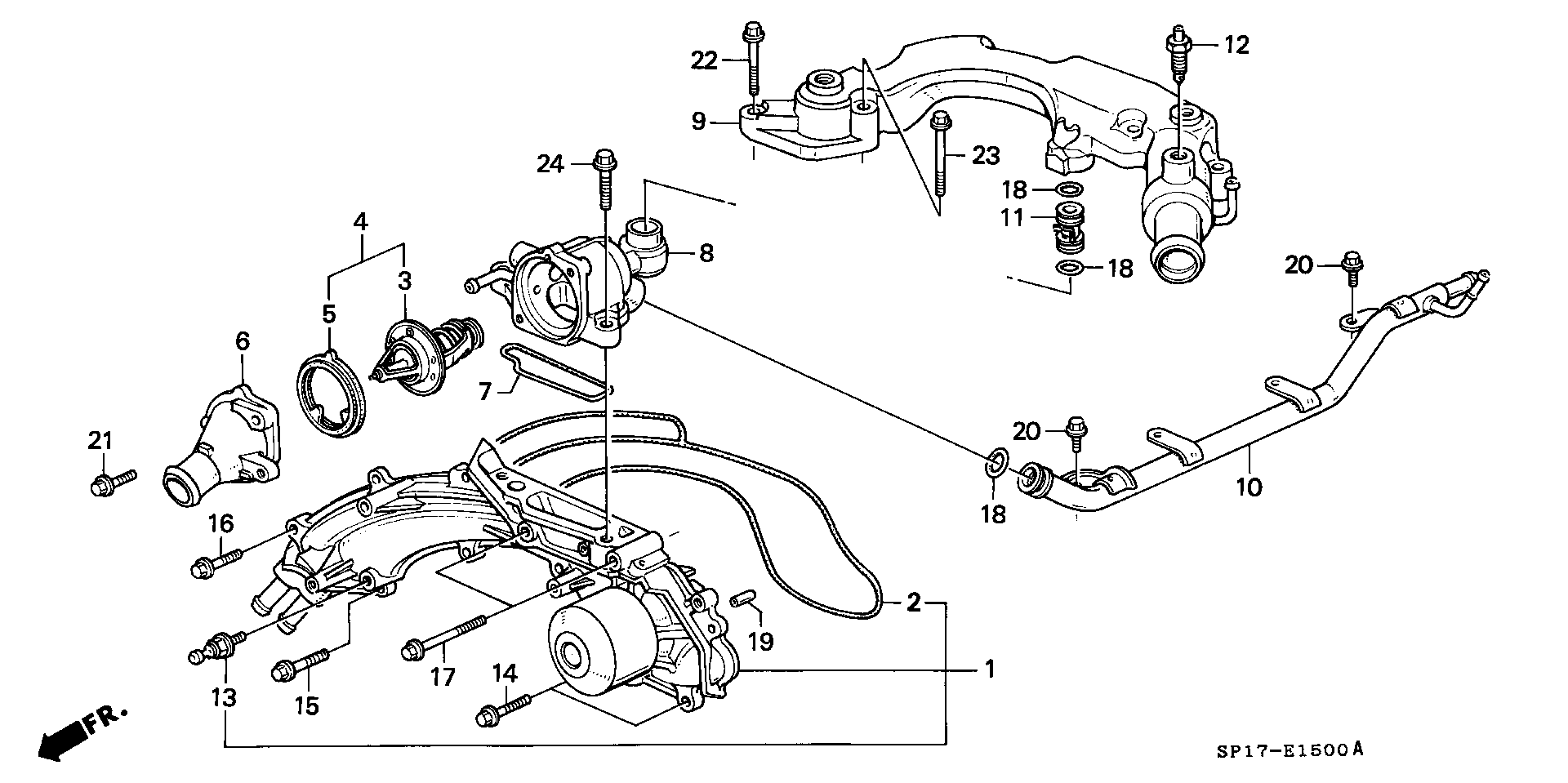 Honda 19300-PR7-A01 - Термостат охлаждающей жидкости / корпус autospares.lv