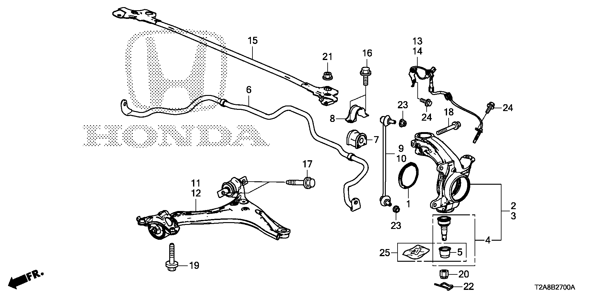 Honda 51325-T2A-A01 - Тяга / стойка, стабилизатор autospares.lv