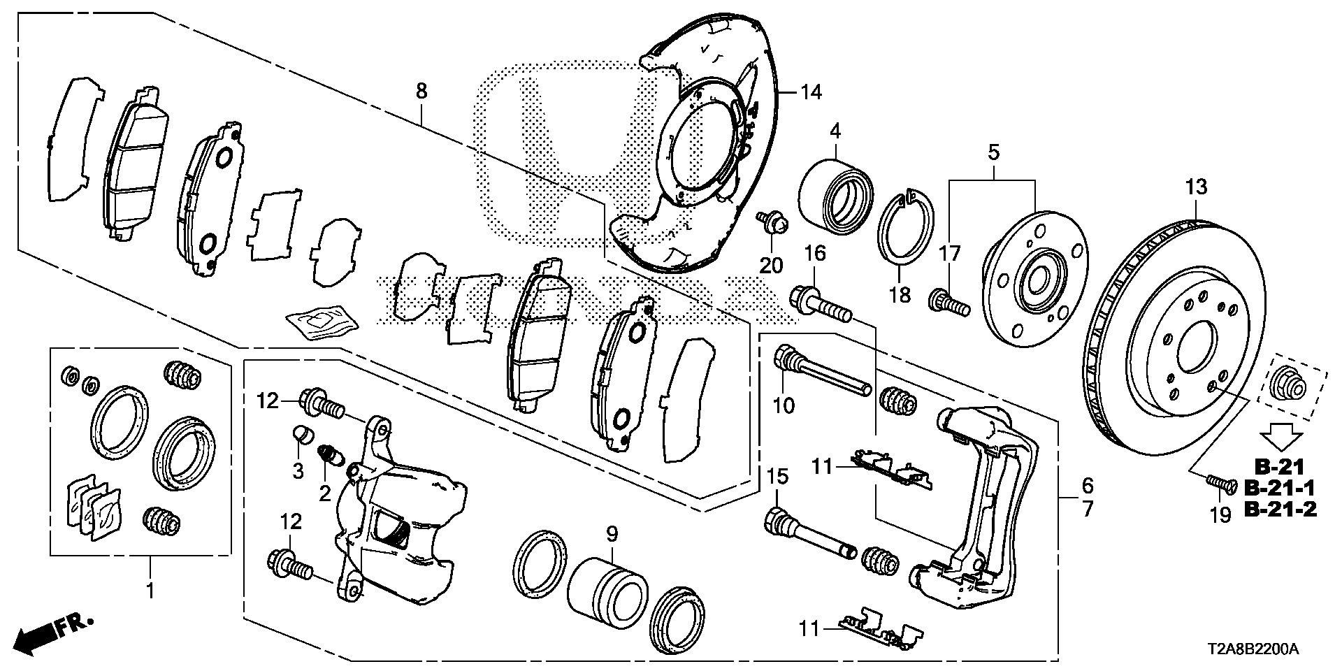 Honda 44300-T2A-A51 - Подшипник ступицы колеса, комплект autospares.lv