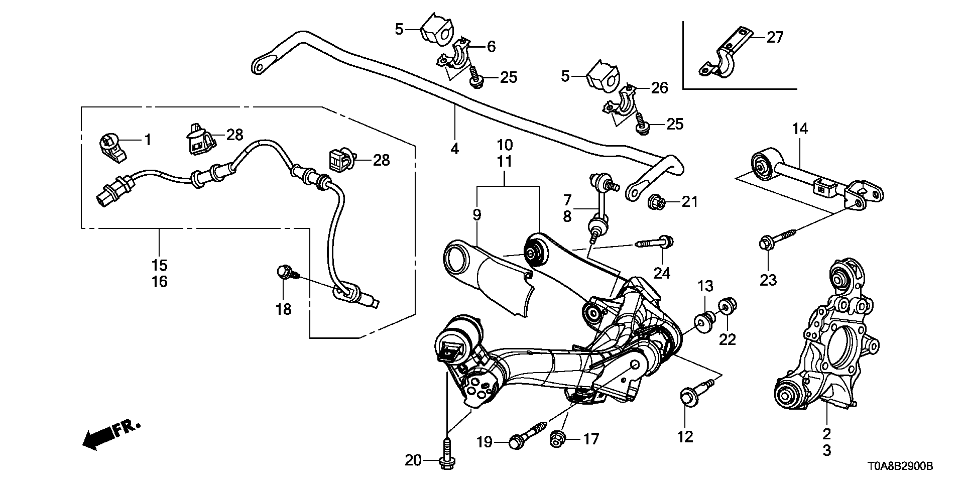 Honda 52210T1WA00 - Сайлентблок, рычаг подвески колеса autospares.lv