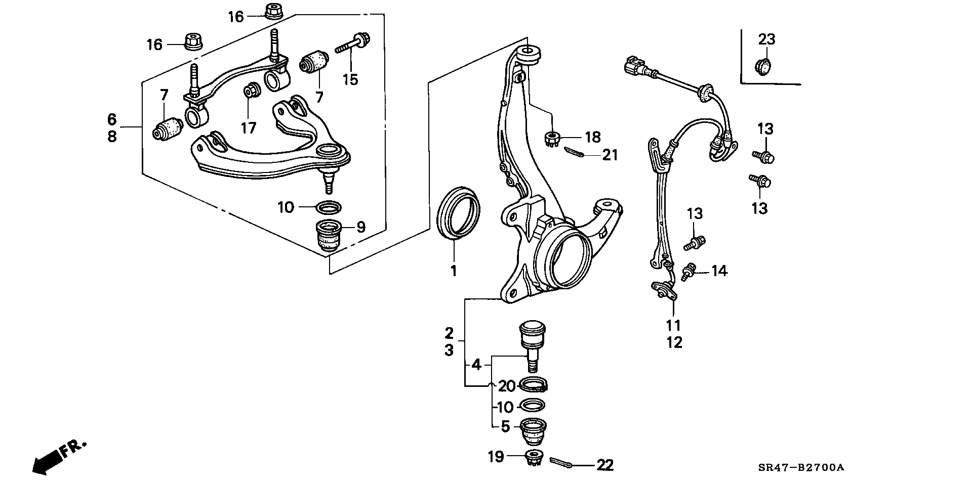 Honda 51220-SR3-003 - Шаровая опора, несущий / направляющий шарнир autospares.lv