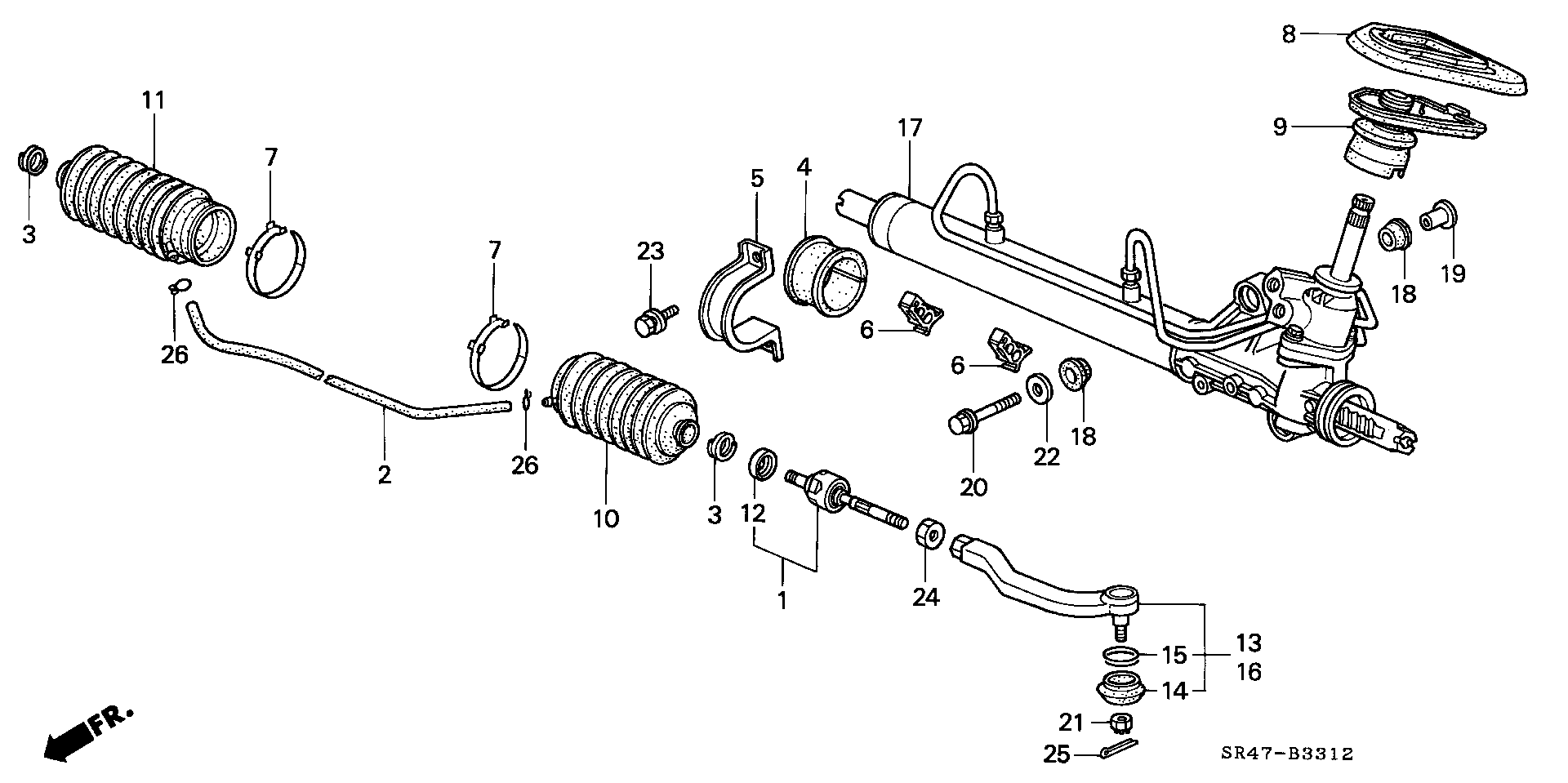 Honda 53534-ST0-013 - Комплект пыльника, рулевое управление autospares.lv