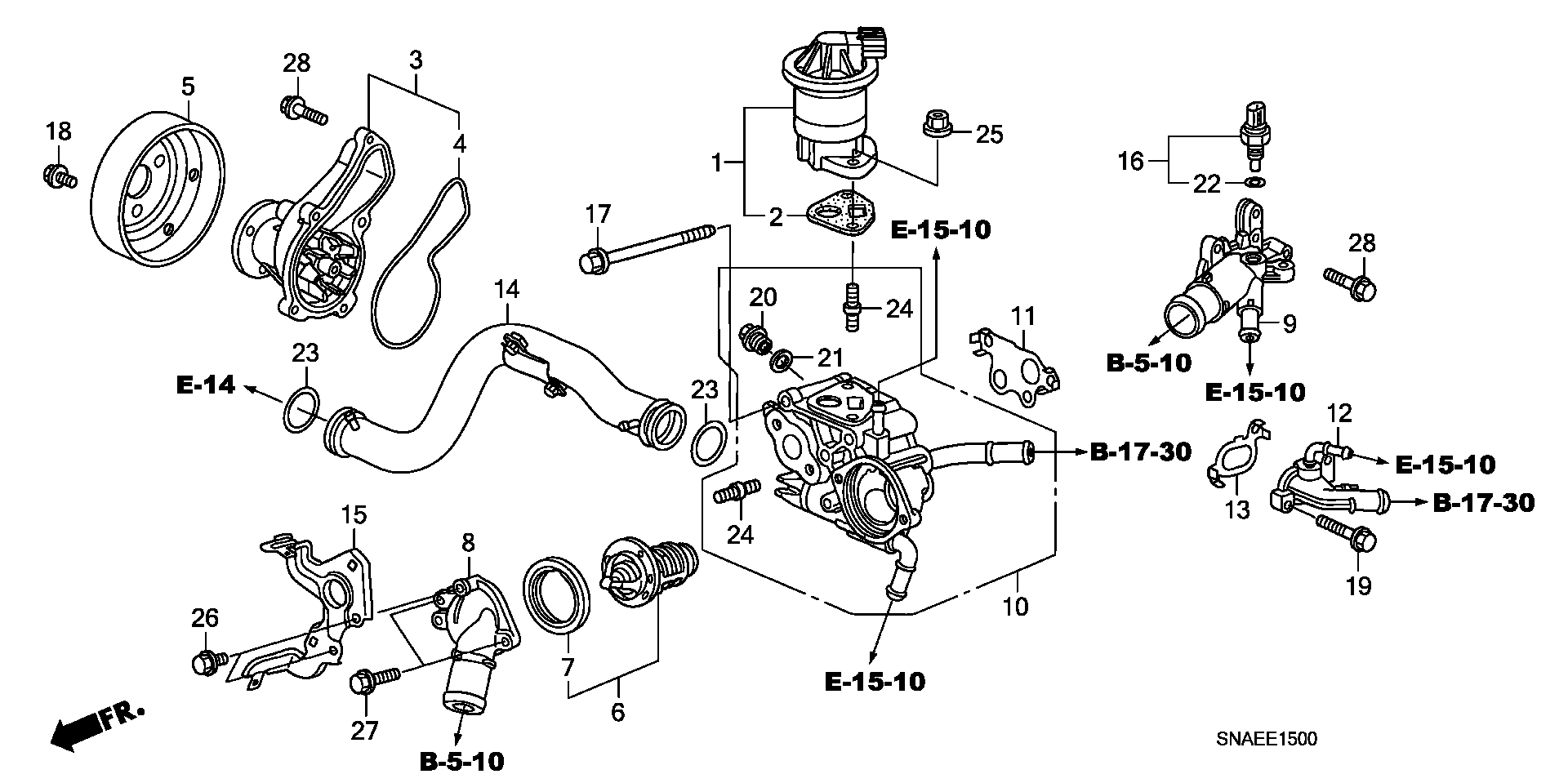 Honda 19301-RNA-305 - Термостат охлаждающей жидкости / корпус autospares.lv