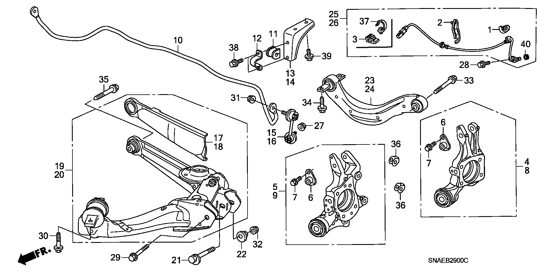 Honda 52353-SNA-A00 - Гильза, рычаг подвески колеса autospares.lv