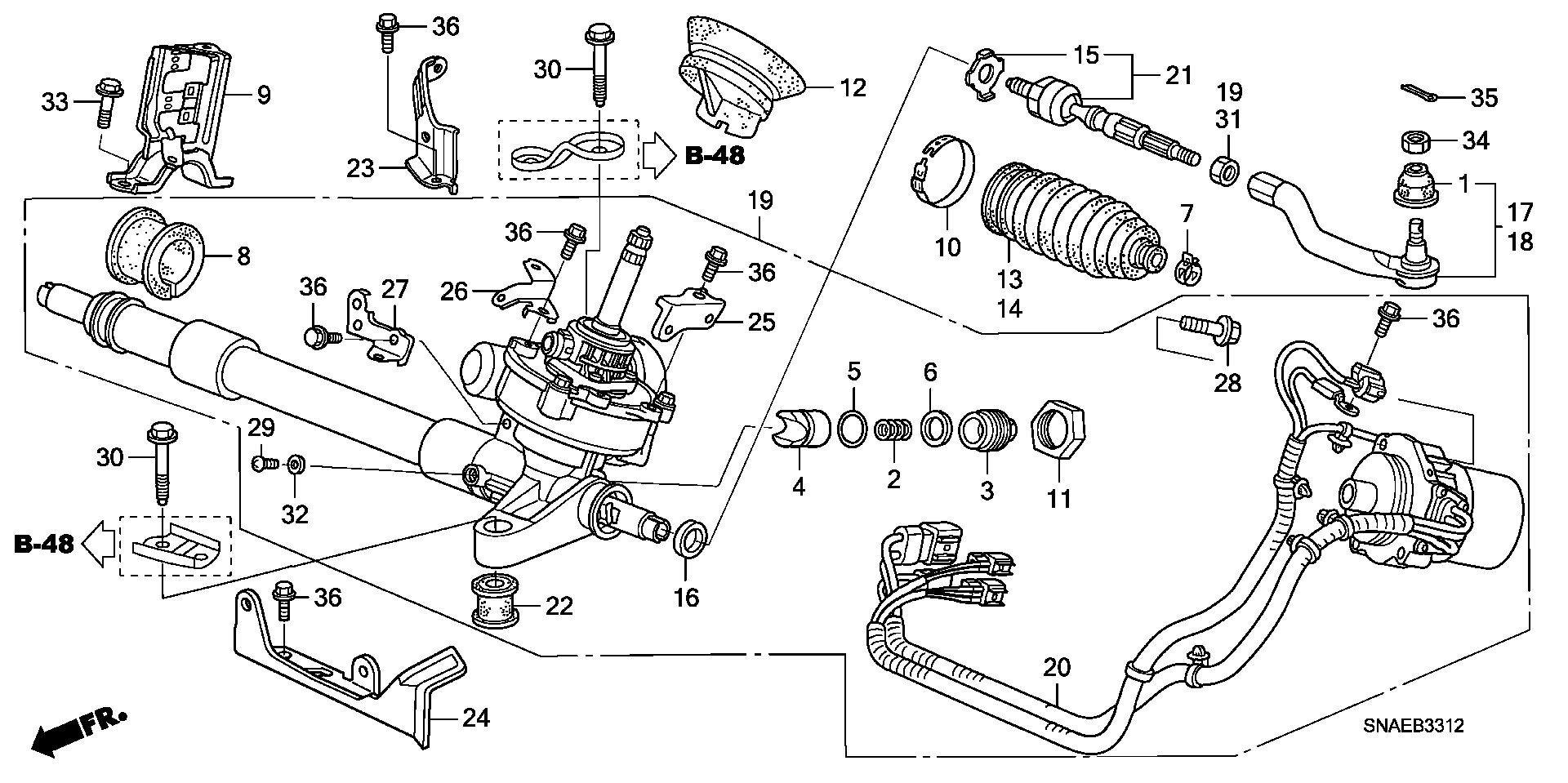 Honda 53534-SNA-A01 - Пыльник, рулевое управление autospares.lv