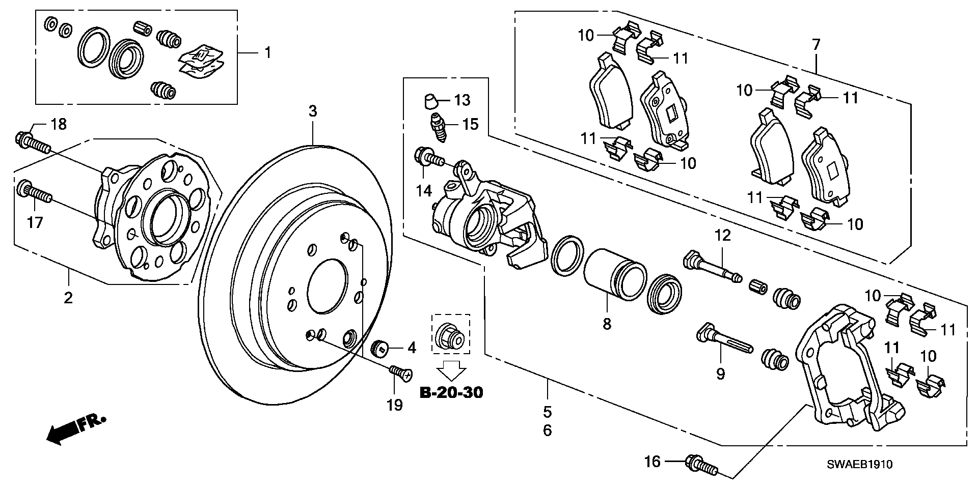 Honda 43018-SWW-G00 - Тормозной суппорт autospares.lv