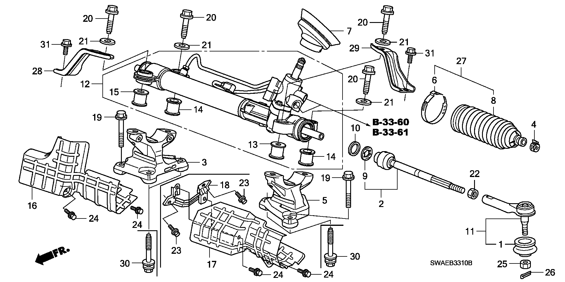 OM 53601SWYG02 - Рулевой механизм, рейка autospares.lv