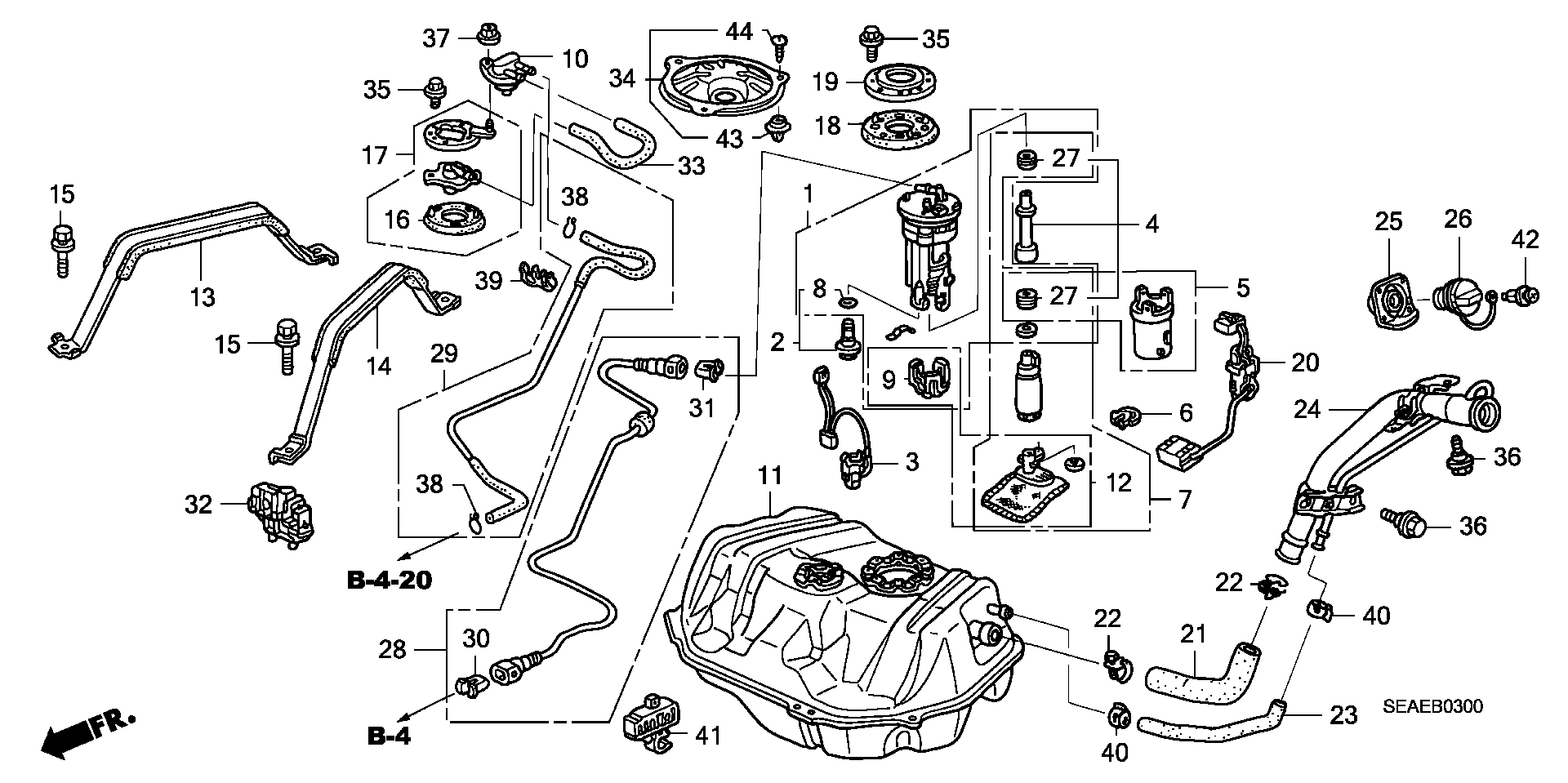 Honda 17040SEAP00 - Топливный насос autospares.lv