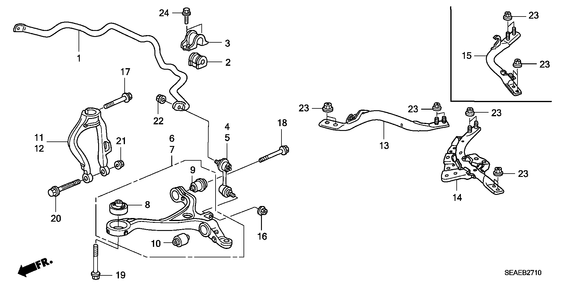 Honda 51391-SEA-004 - Сайлентблок, рычаг подвески колеса autospares.lv