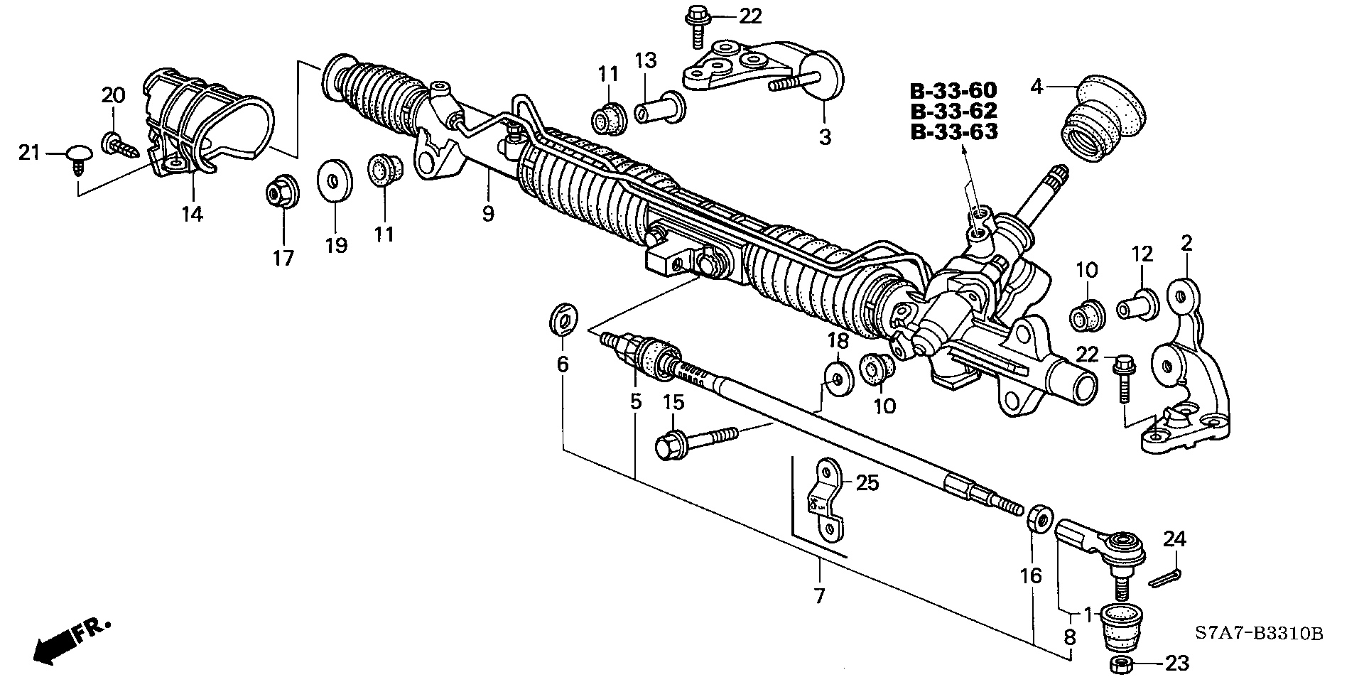 Honda 53521-S7A-003 - Осевой шарнир, рулевая тяга autospares.lv