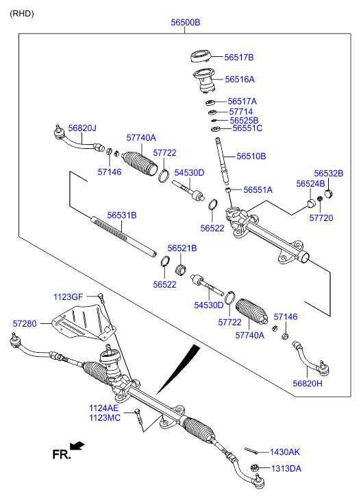 KIA (DYK) 568203X090 - Наконечник рулевой тяги, шарнир autospares.lv