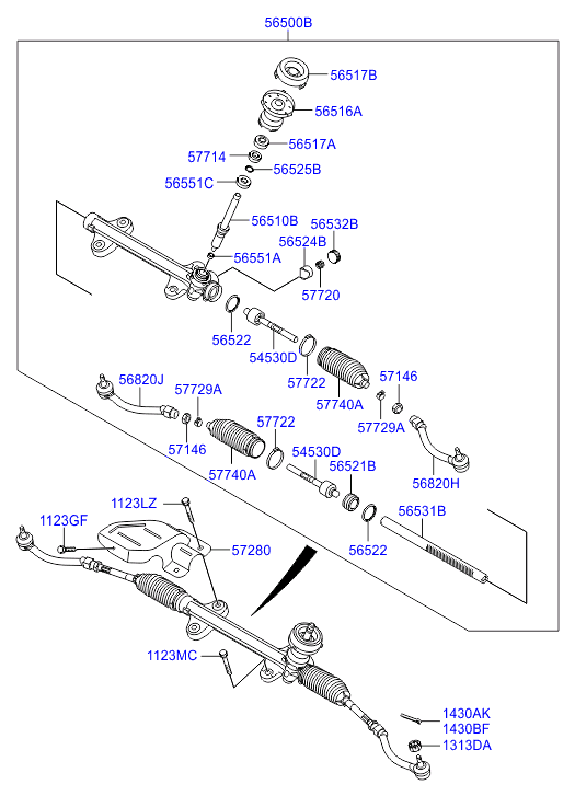 Hyundai 56820-3X000 - Наконечник рулевой тяги, шарнир autospares.lv