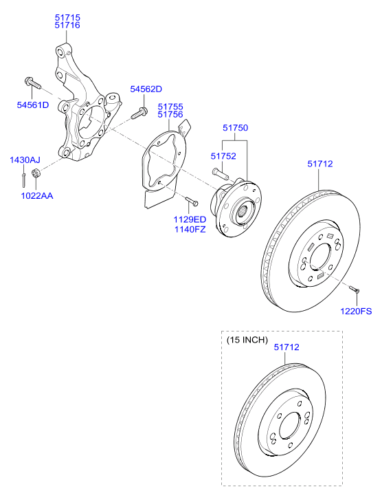 Hyundai 51750-A6000 - Подшипник ступицы колеса, комплект autospares.lv