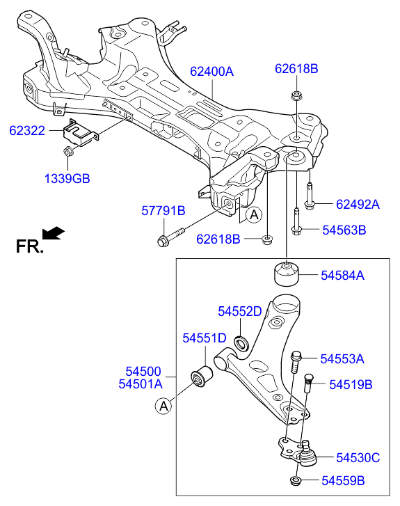 KIA 545012Y500 - Рычаг подвески колеса autospares.lv