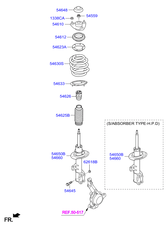 Hyundai 546123W000 - Опора стойки амортизатора, подушка autospares.lv