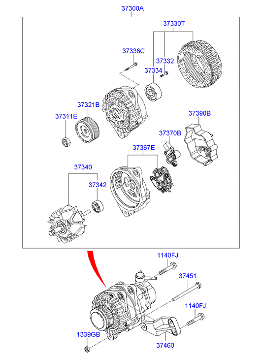 KIA 37300-37800 - Генератор autospares.lv