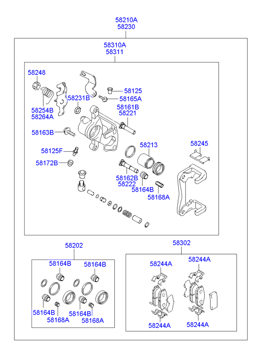 KIA 58302-2DA10 - Тормозные колодки, дисковые, комплект autospares.lv