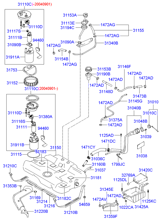 Hyundai 311112D000 - Топливный насос autospares.lv