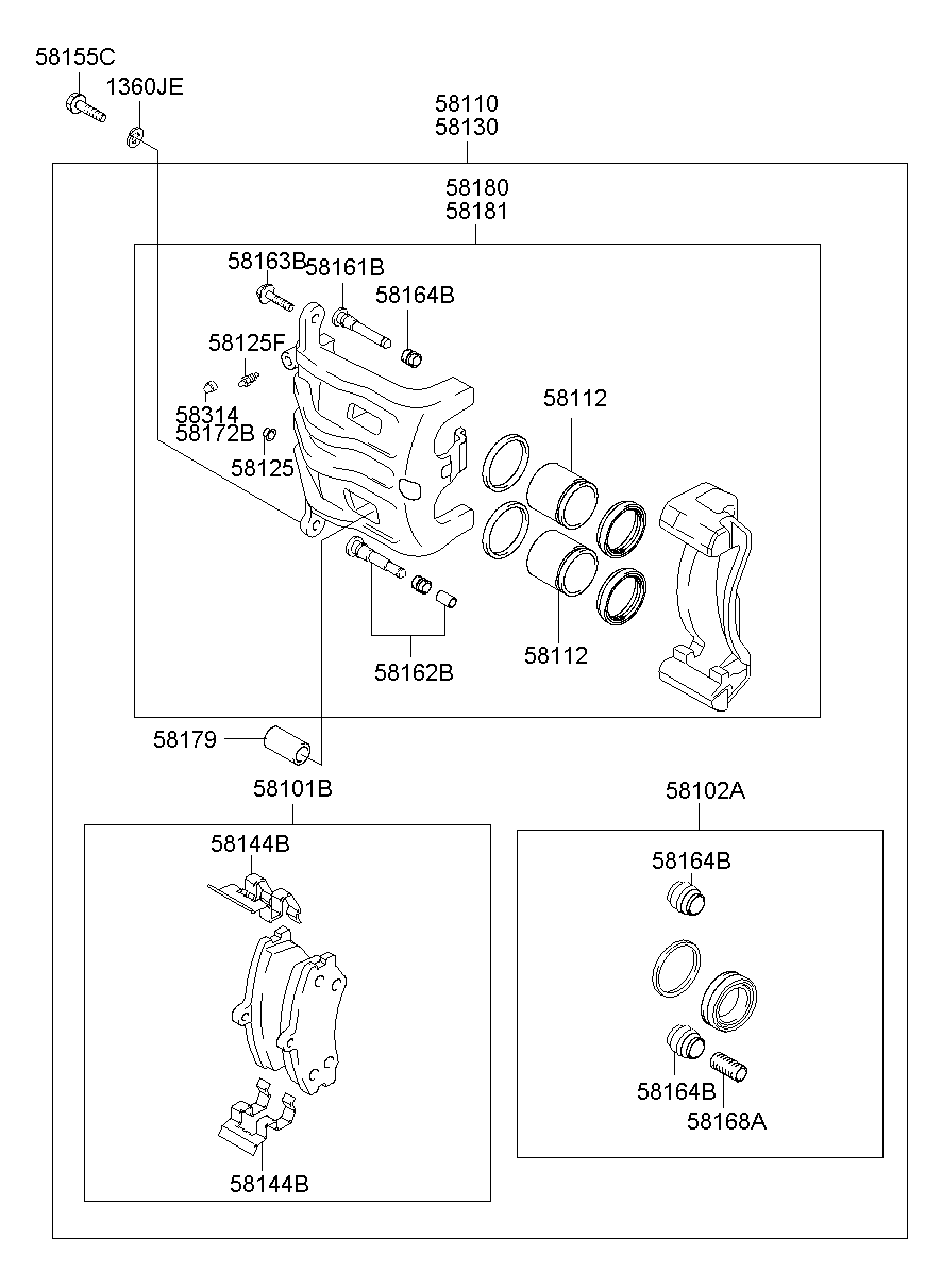 KIA 58101-H1A00 - Тормозные колодки, дисковые, комплект autospares.lv