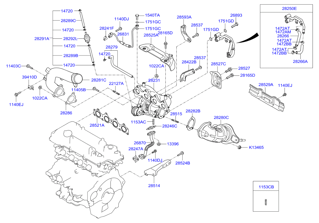Hyundai 282312B700 - Турбина, компрессор autospares.lv