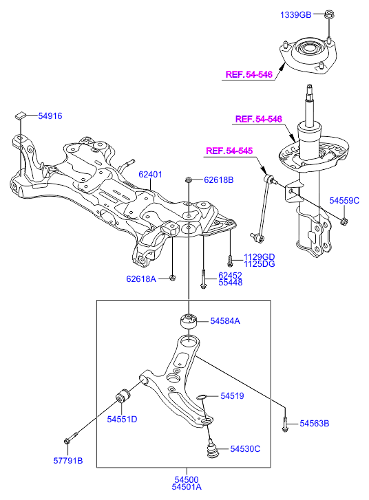 KIA 54584-3X000 - Сайлентблок, рычаг подвески колеса autospares.lv