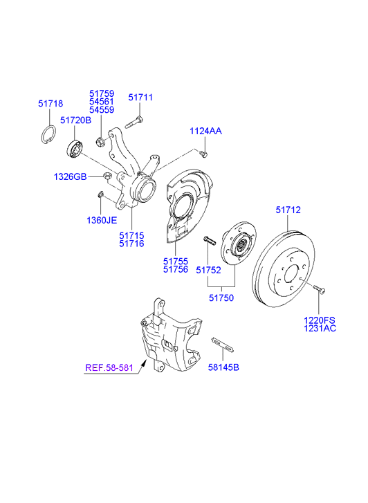 Hyundai 51718-2D020 - Подшипник ступицы колеса, комплект autospares.lv